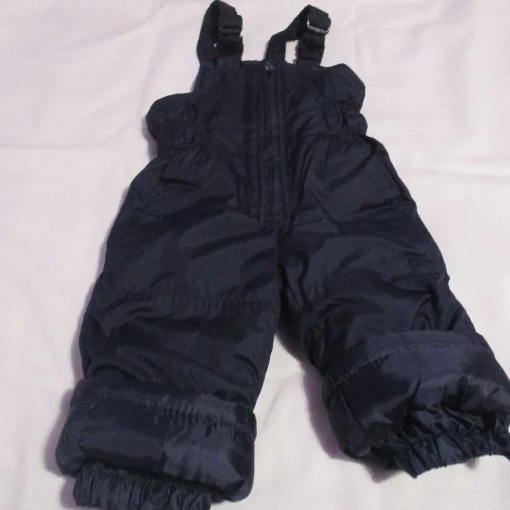 OshKosh Bgosh Snow Bib Pants Infant 12M Navy Insulated Winter Overalls